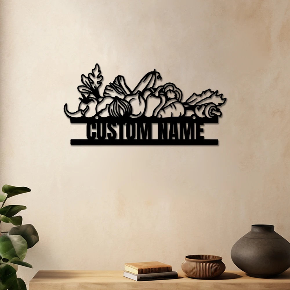 

1pc hot sale fresh vegetable Customized Name Tin Wall Signs Iron Plate Signs For Home Decor