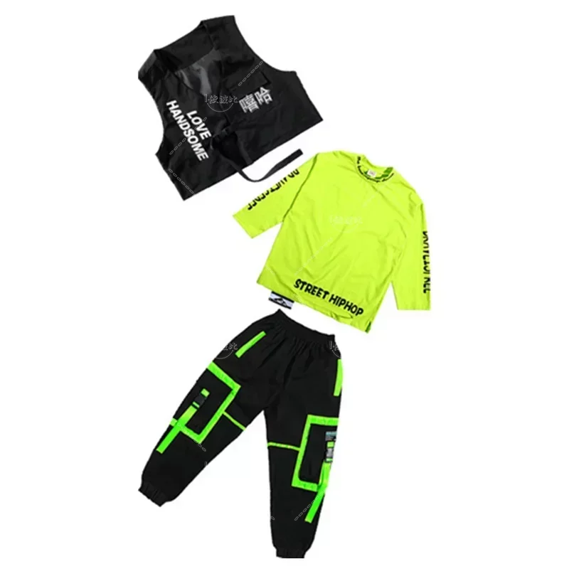 Ensembles de vêtements de danse de rue pour enfants, sweat-shirt glacé Hip Hop, pantalons cargo, casquettes pour garçons, tenues de jazz pour enfants, olympiques cool, streetwear pour filles