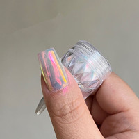 Moonlight Mirror Nails Powder Pearl White Nails Glitter Aurora Shining Pigment Chrome Dust Nail Art Supplies Decoration