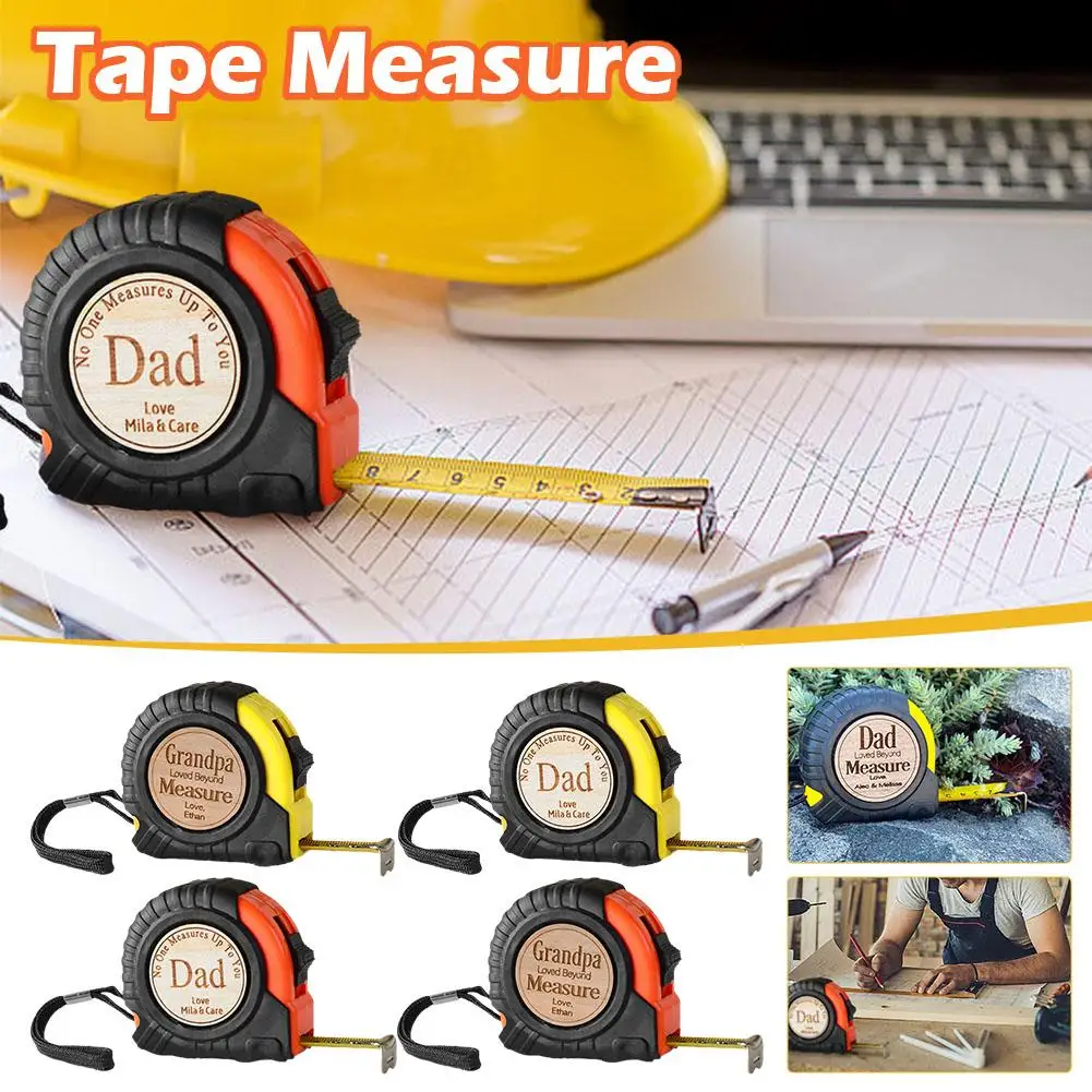 Customized Soft Rubber Father Day Tape Measure Individuation Metal Child Grandfather Proof Measure Name Gift Unique Tape Ru T3V9