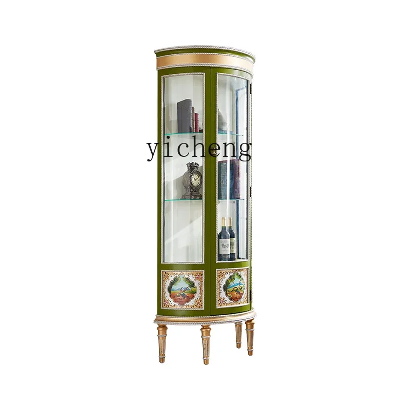 

Painted Wine Cabinet Wall Cabinet Solid Wood Corner Cabinet Bookcase