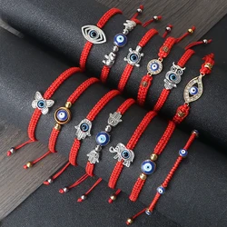 New Red Nylon Thread Evil Eye Braided Bracelet Women Men Vintage Butterfly Elephant Couple Bracelet Chain Jewelry Gift Wholesale