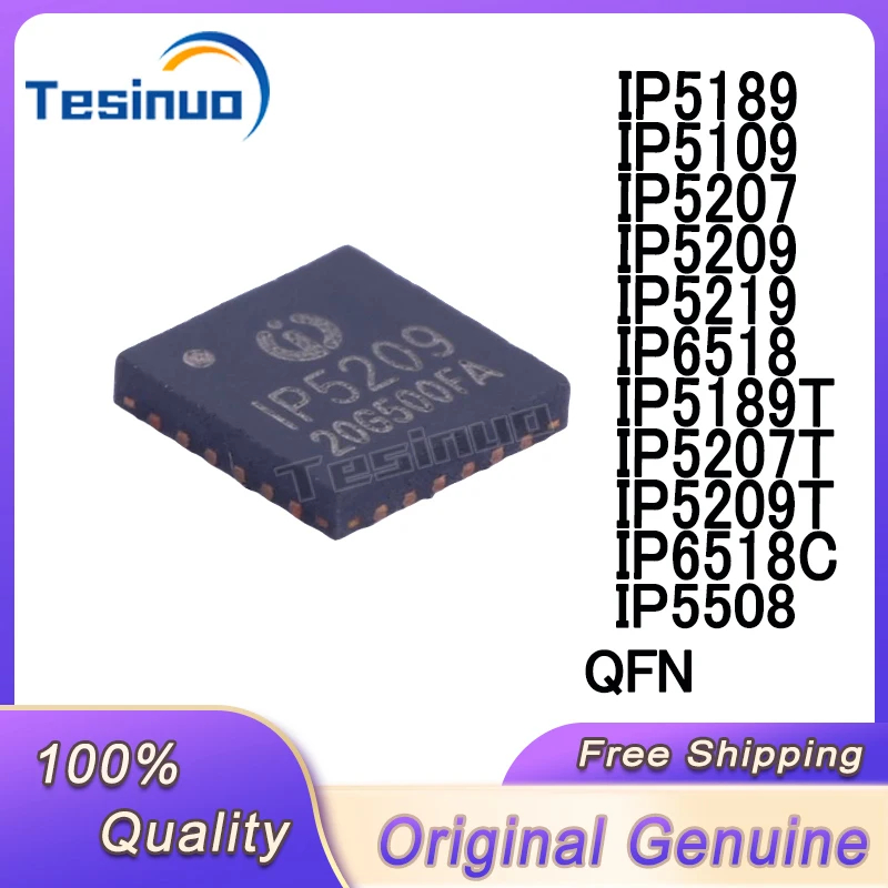 5/PCS New Original IP5189 IP5109 IP5207 IP5209 IP5219 IP5508 IP6518 IP5189T IP5207T IP5209T IP6518C QFN Power management chip