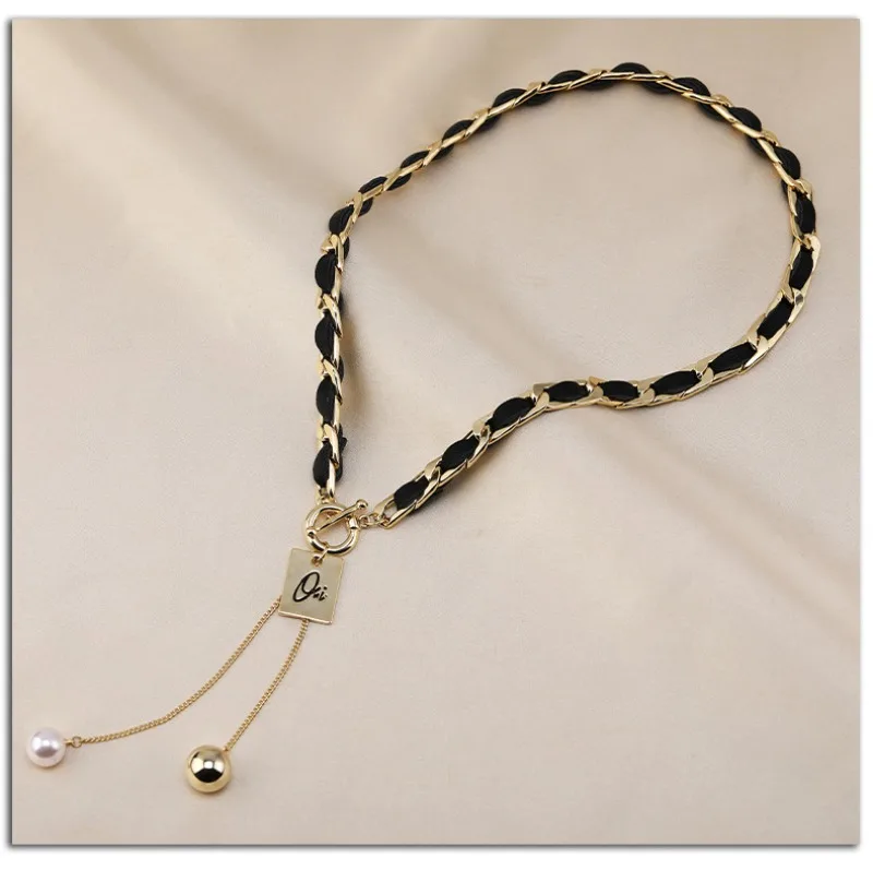 

Y-shaped necklace for women, retro weaving trend, cold and elegant style, collarbone chain