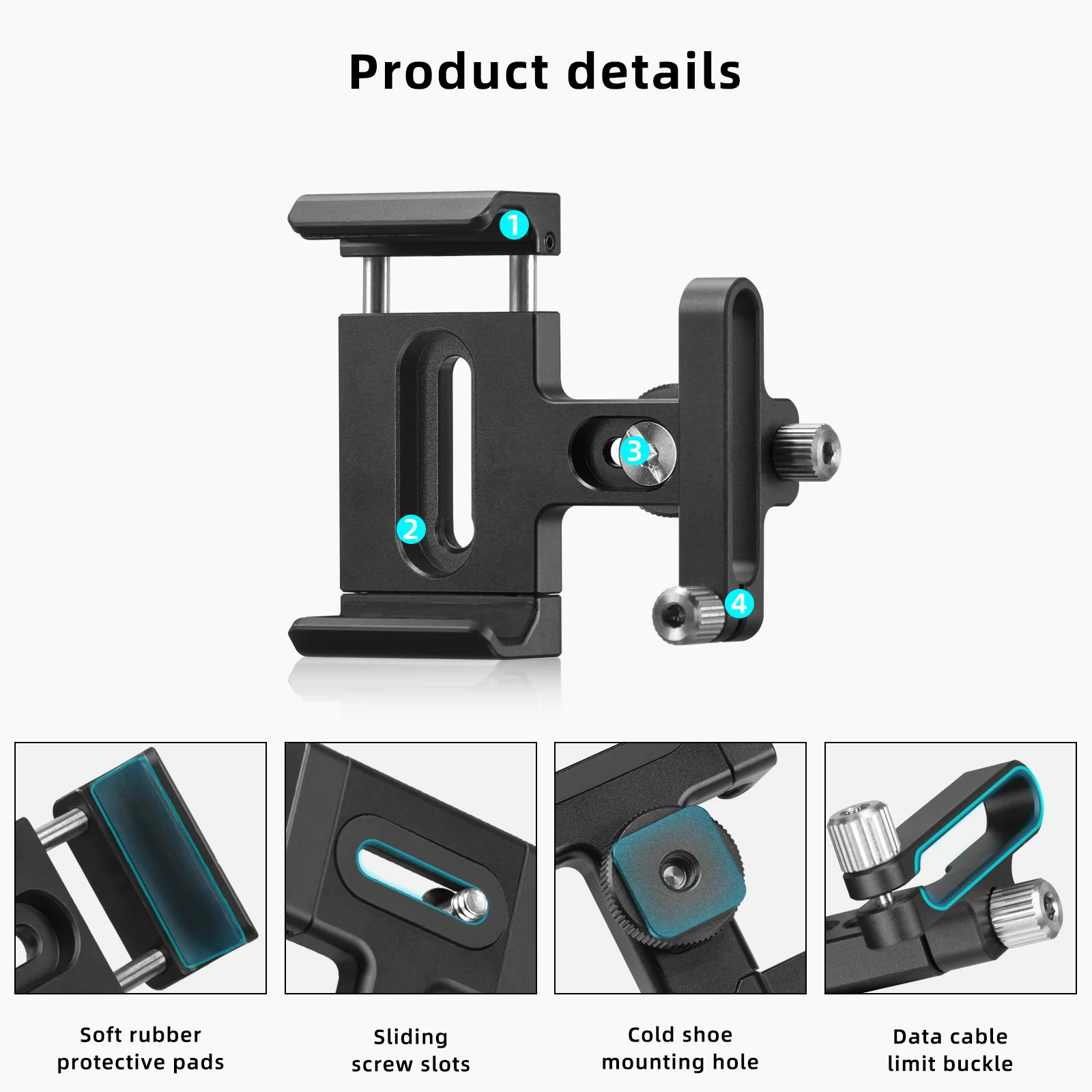 FANAUE SSD Holder Clamp with Cold Shoe Adjustable Width 52mm-70mm for SanDisk SSDE61/E81 and Samsung SSDT7/T9 for Camera