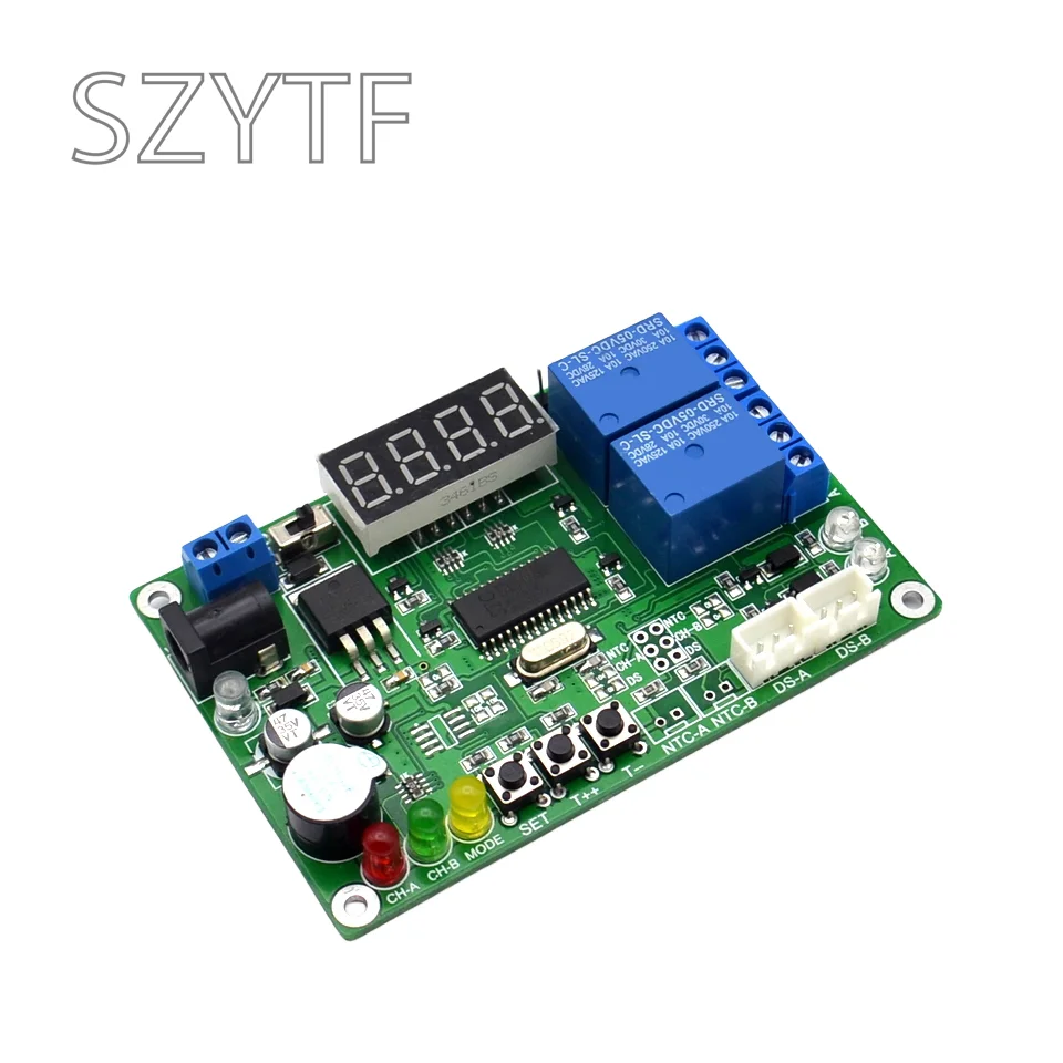 High Precision Digital Display Temperature Sensor Intelligent Temperature Difference Meter with 2 sensor