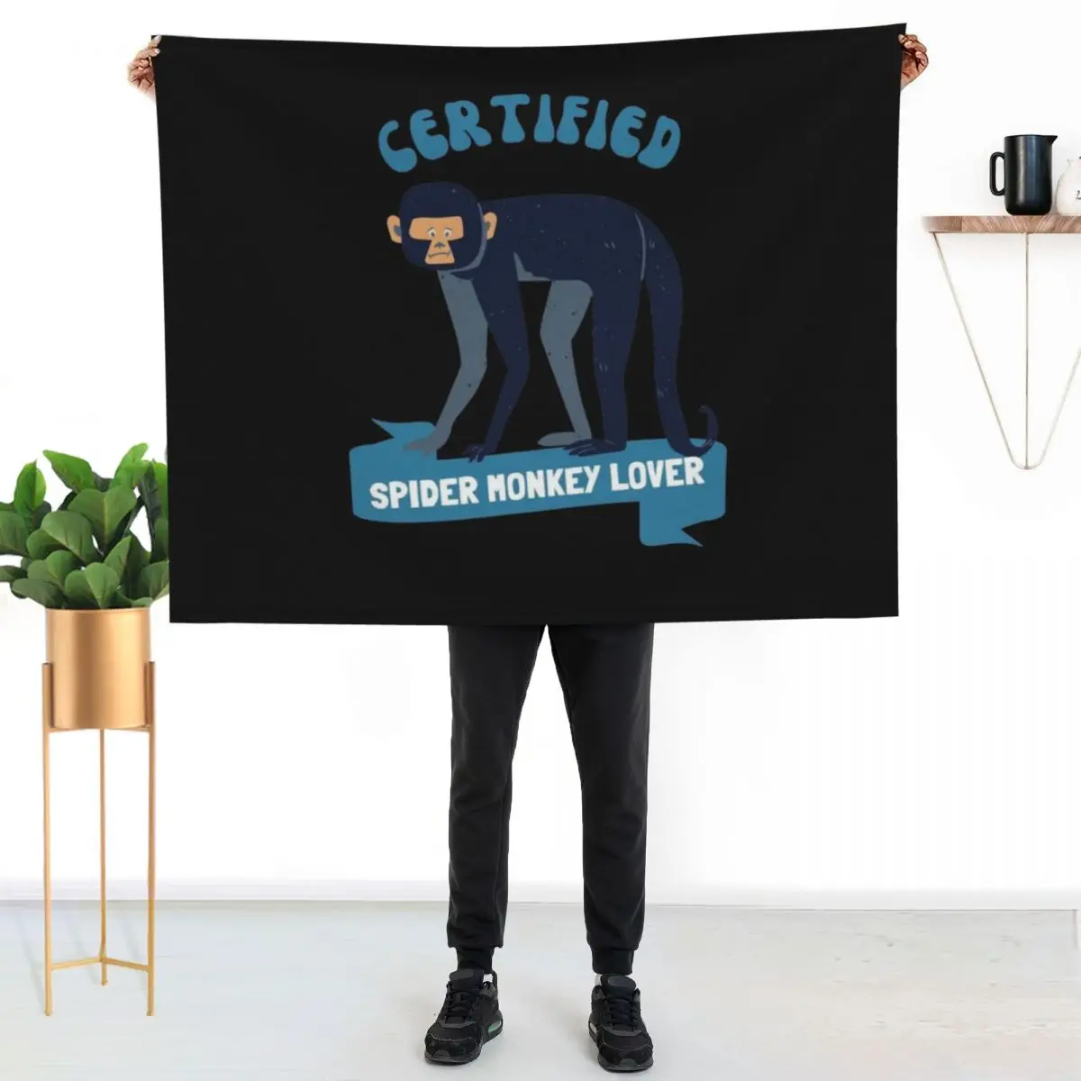 Certified Spider Monkey Lover Throw Blanket Custom Blankets For Bed blankets and throws Soft Beds Loose Decoratives Blankets