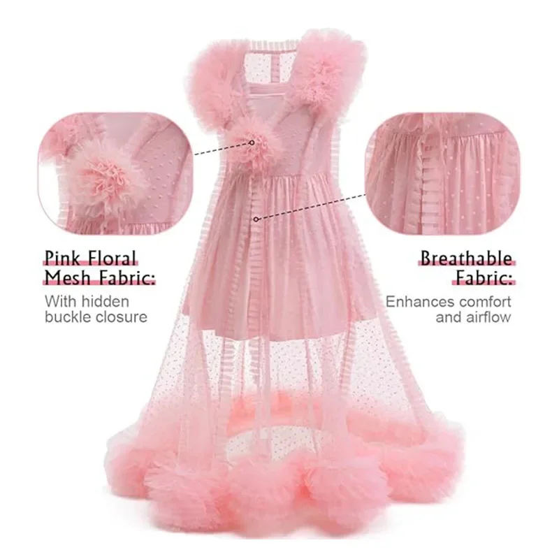 أزياء Glinda التأثيرية لحفلات الهالوين كرنفال الفتيات فساتين الحفلات الجميلة الوردية المنتفخة فتاة الأميرة فستان سهرة أنيق #3