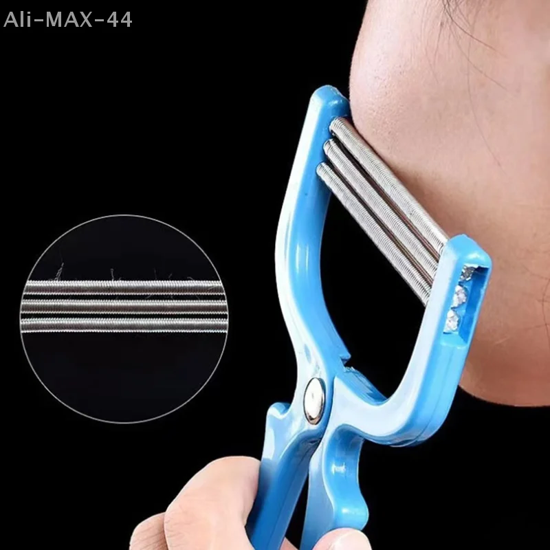 ماكينة إزالة شعر الوجه الصغيرة المحمولة باليد للنساء، مزيل ربيعي آمن لإزالة ريش الوجه