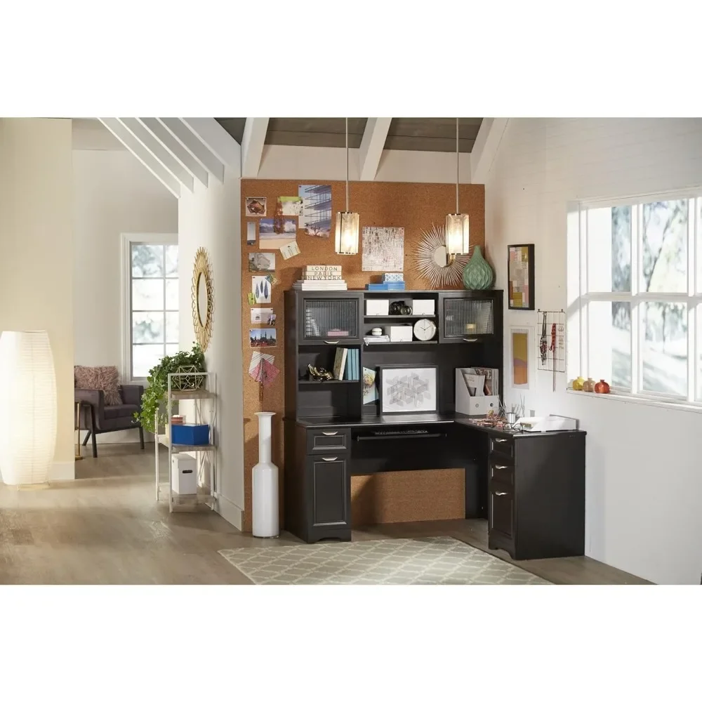 Realspace Magellan 59"W L-Shape Corner Computer Desk, Espresso