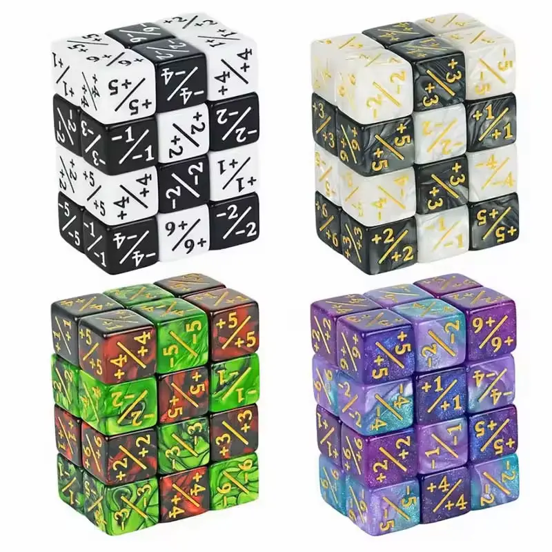 10Pcs 16mm 6 Side Dice Counters +1/-1 Dice Kids Toy Counting Dice For MTG The Gathering Card Gaming Token & Loyalty Dice