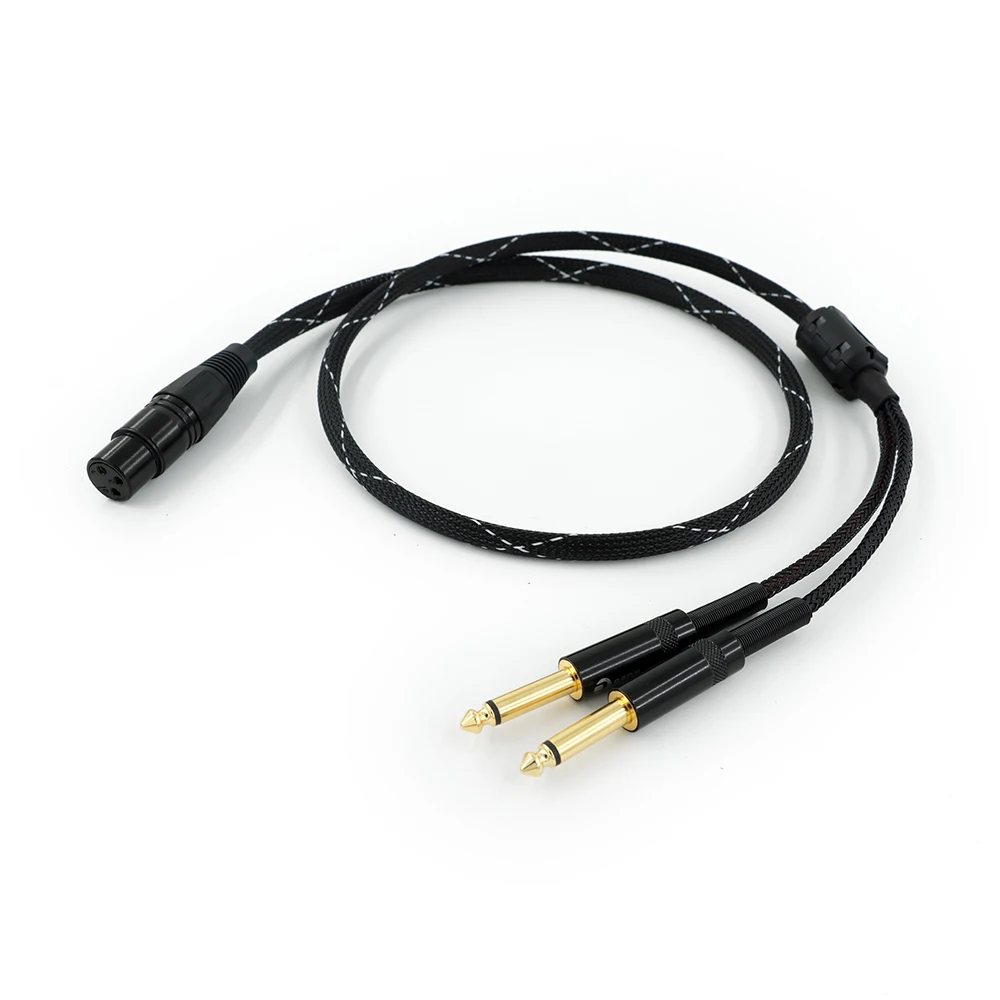 

Audiophile Audio Cable Regular 3 Pin male female XLR to Dual 6.35mm for Mixer Amplifier 2*1/4" Jack to XLR Braided 1M 2M 3M 5M