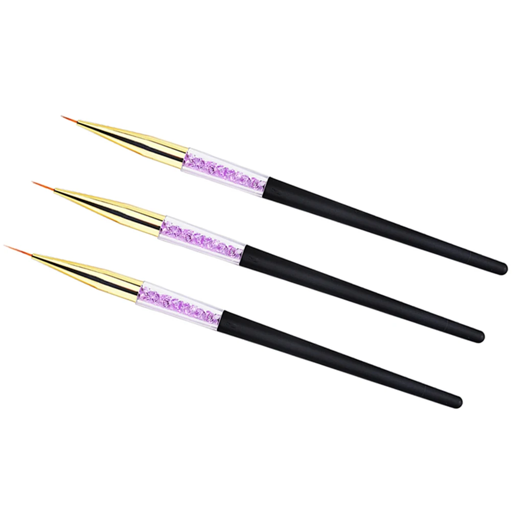 

3Pcs NailArtPen Durable Lightweight LongH IdealforFineWork PerfectAccessoriesSupplies StarterLoverGift NailPaintingTool