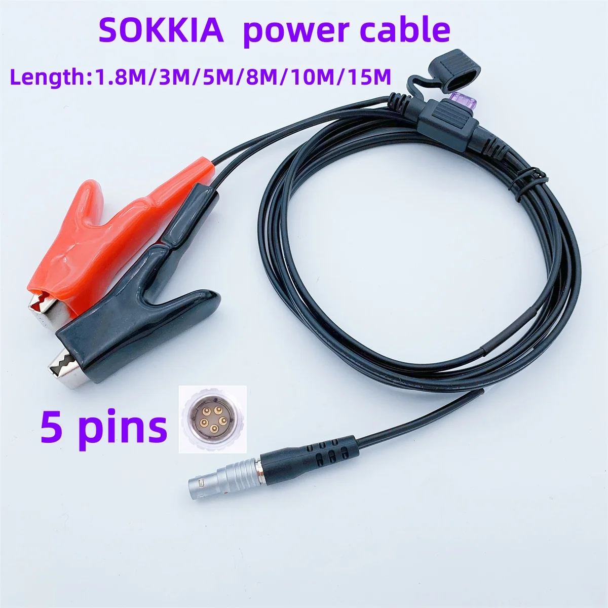 Power cable for  Applicable to GRX2  GNSS  or NET1X/NET05AX/SRX2/SET1X/2X SRX1X  2X  3X  5X Total station Connect the  battery