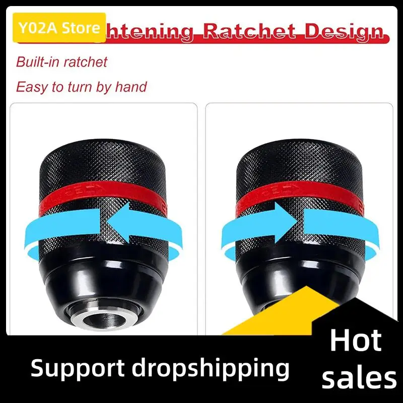 

Y02A Keyless Drill Chuck For Milwaukee, 1/2-20UNF Mount, 1.5-13Mm Self-Tighten, With SDS-Plus & Hex Shank Adapters