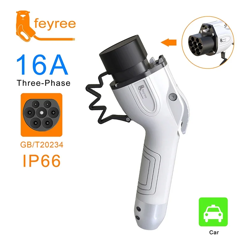 Feyree شاحن سيارات كهربائية التوصيل أنثى سيارة الجانب GB/T التوصيل 16A 32A 1 المرحلة 3 المرحلة 11KW 22KW لمحطة شحن السيارة الكهربائية EVSE #4