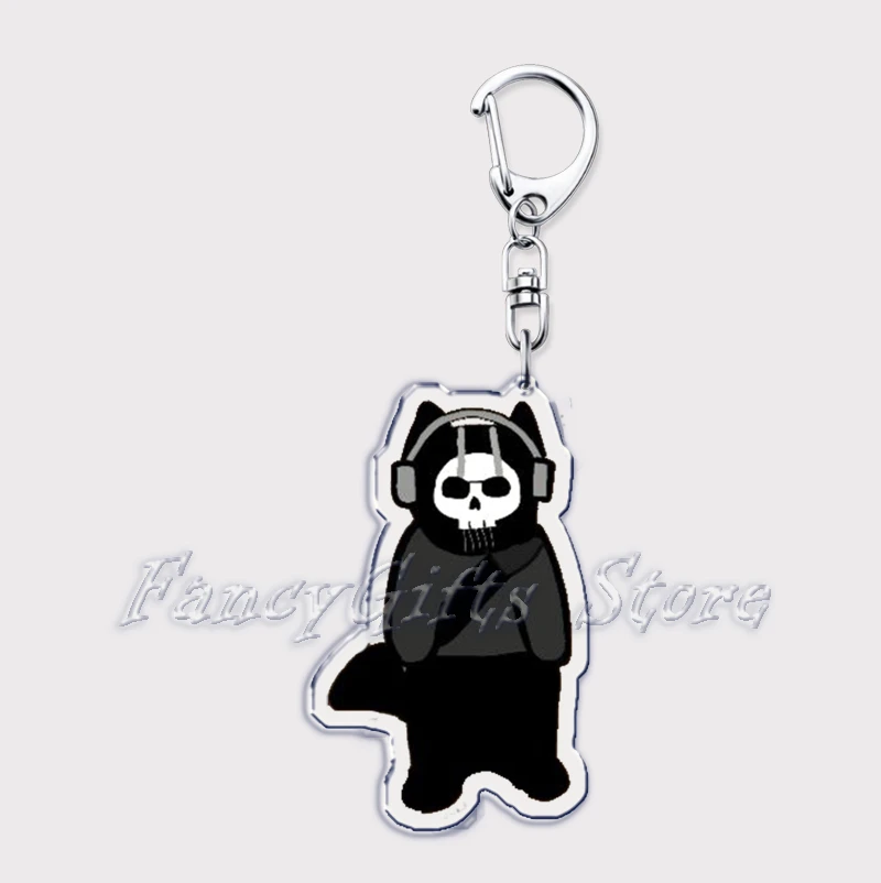Cute Military Game Ghost Chibis Keychains for Accessories Cod Soldier Soap Simon Riley Keyring Jewelry Fans Gamer Gaming Gifts