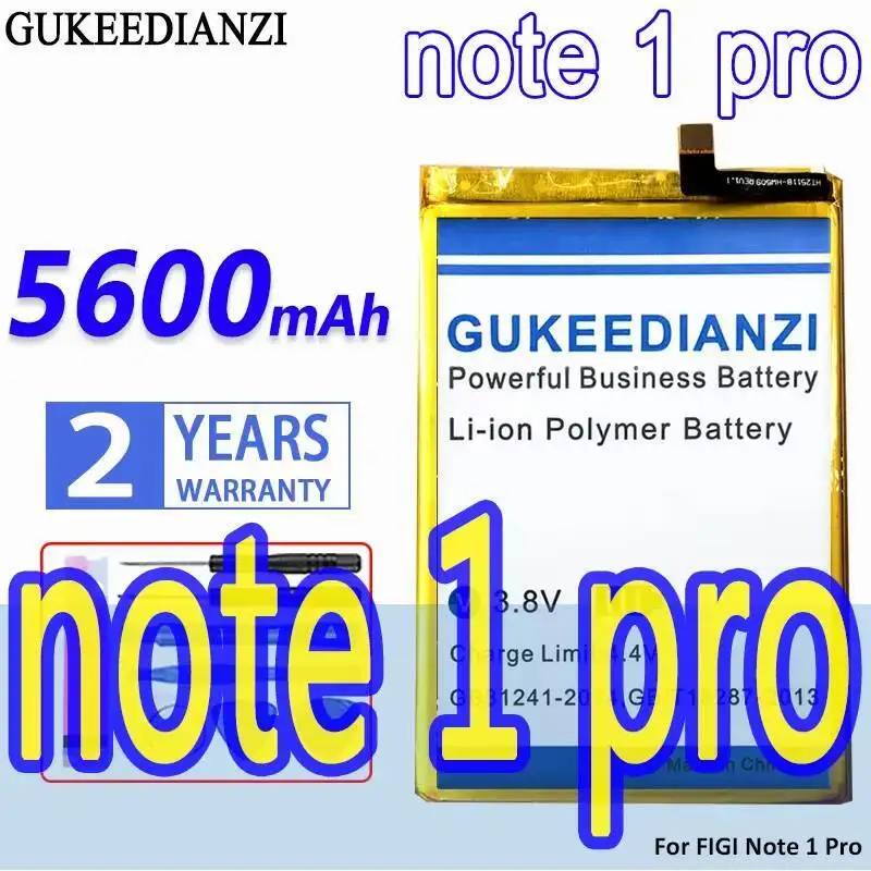 بطارية الهاتف المحمول 5600 مللي أمبير في الساعة لهاتف Figi Note 1 Pro 1Pro Note1 شحن سريع توافق عالي
