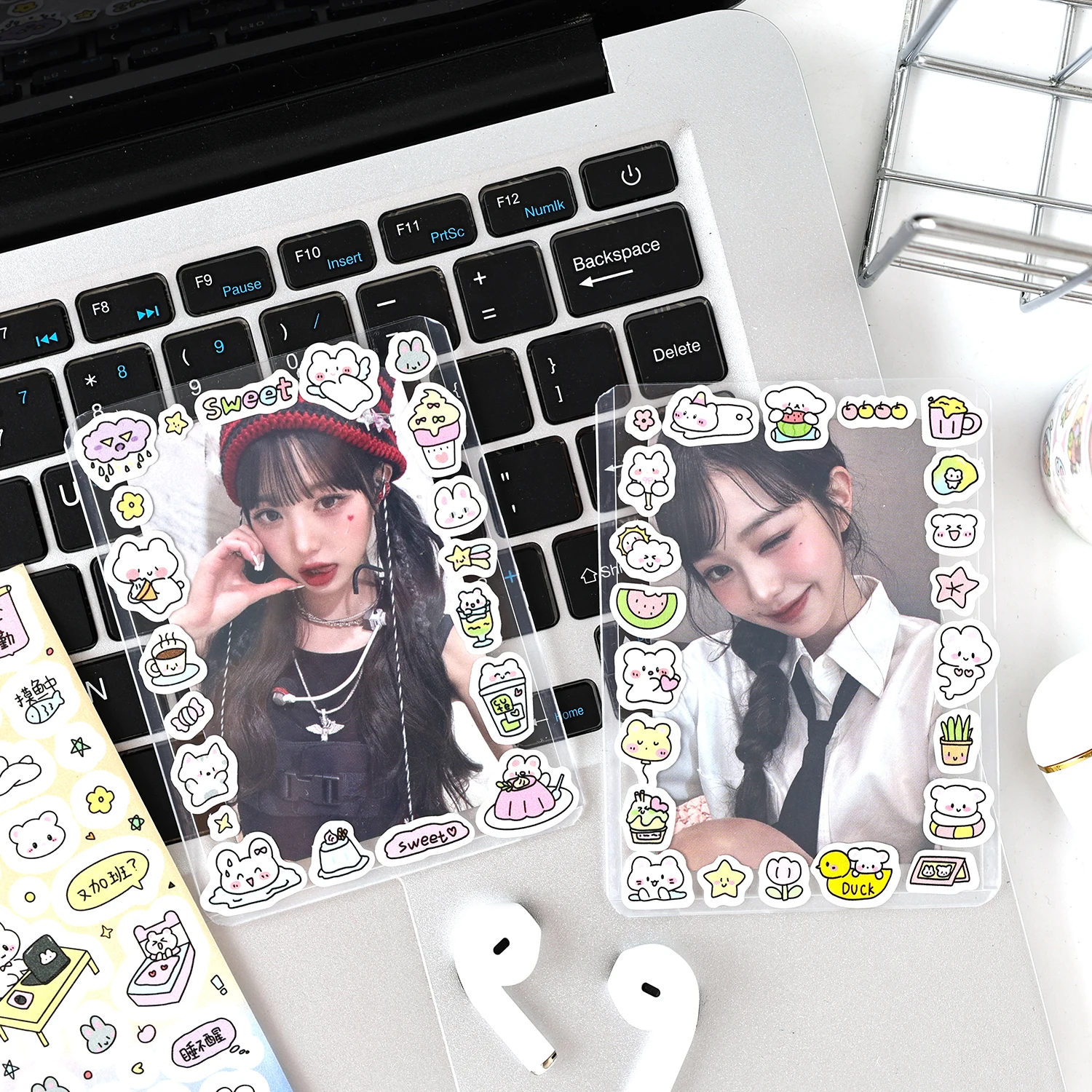 1 Roll Cute Rabbit Daily Theme Tape for DIY Journal, Photo Frame Collage Material, Scrapbook, Phone Case Decoration