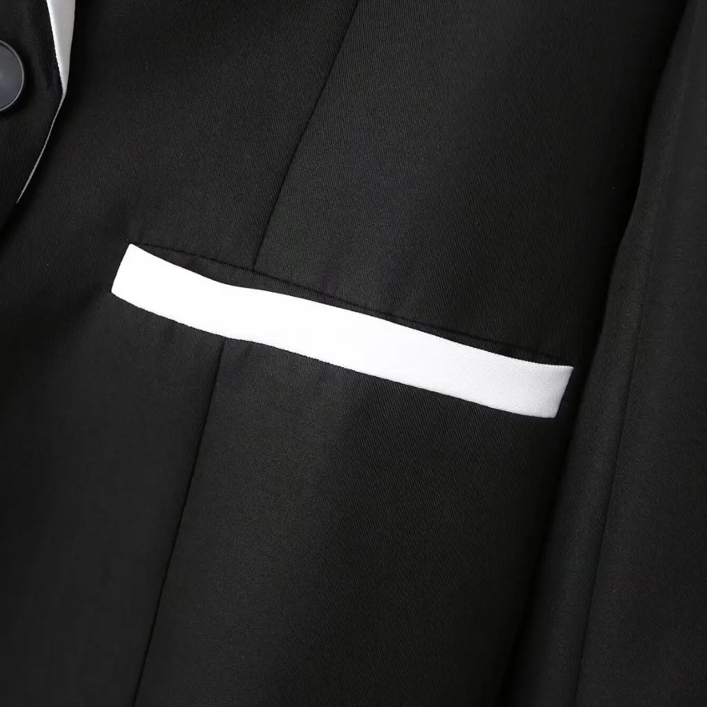 

Женский пиджак в европейском и американском стиле с лацканами и карманами с цветными блоками, модный пригородный пиджак свободного покроя B129034