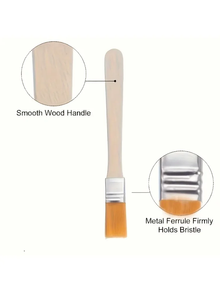 5-Zoll Nylon-Pinsel mit Holzgriffen, 50 Stück, Gelbe Borsten, Ideal für Wand-, Tür-, Schrank-, Möbel- und Zaunmalerei
