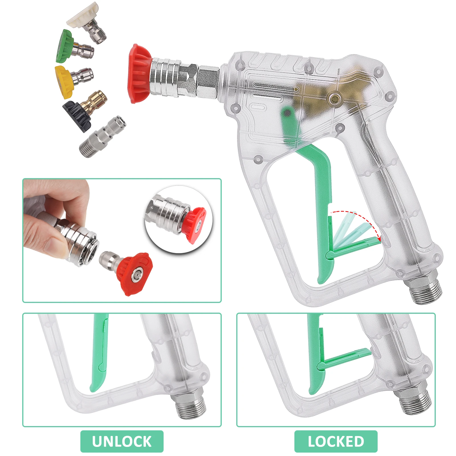 الدب قوة جهاز تنظيف يعمل بالضغط مدفع المياه لتنظيف السيارات موصل الخرطوم ل Karcher Nilfisk Parkside Bosch موصل سريع الفوهات