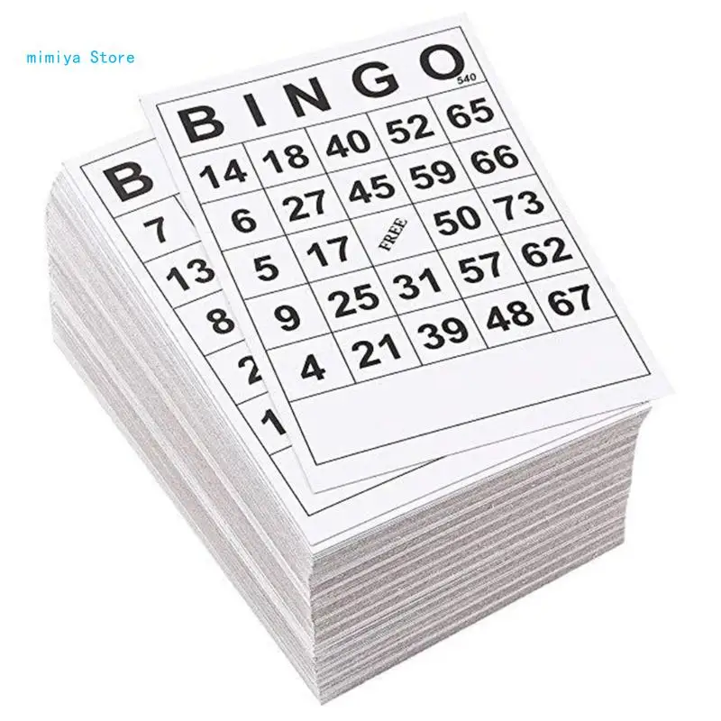 60 Pcs Bingos Game Cards With Unique Number Non-repetitive Family Bingos Game Cards Disposable Party Table Games Cards