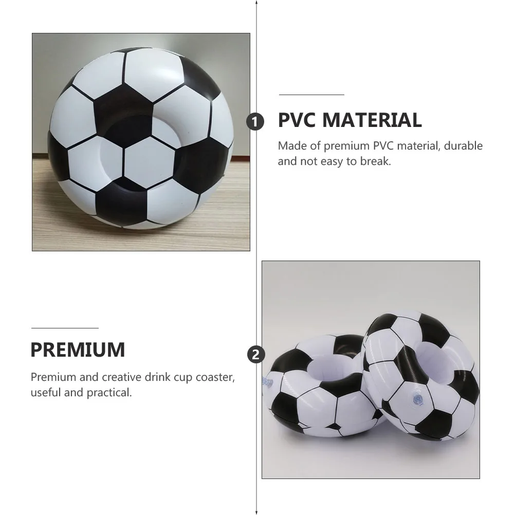 Portavasos inflable de PVC para piscina, accesorios para fiestas en la playa, eventos temáticos de fútbol, juguetes acuáticos, 4 Uds.