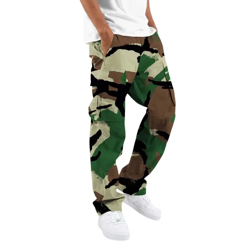 Multi-pocket Cargo Trousers Camouflage Casual Versatile Loose Trousers Men's Spring and Autumn Outdoor Sports Drawstring