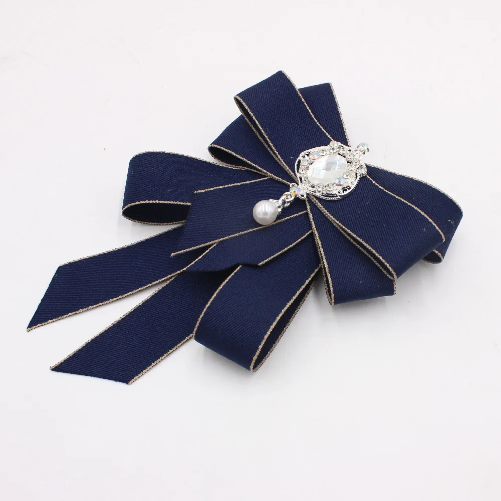 Handgemachte Mode schwarz Band Fliege Strass Kristall Stoff Stoff Luxus Hochzeits kleid britische Schulmädchen Geschenk für Frauen – Detail 9
