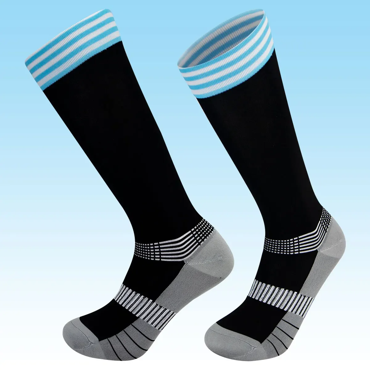 

1 pairs of football socks for boys and girls, sports football, baseball, teenagers, knee length striped tube socks