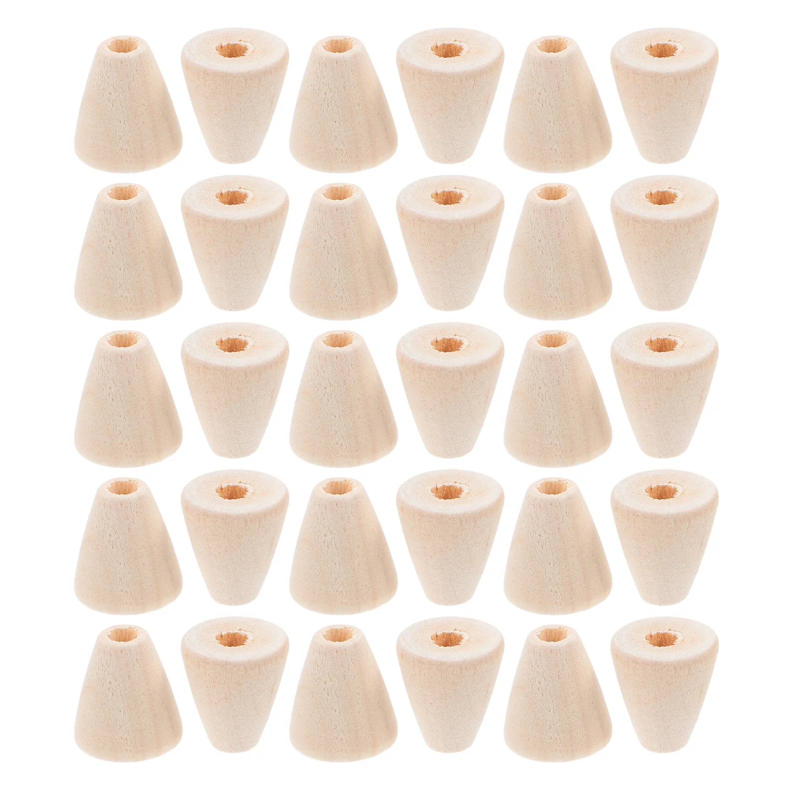 100Pcs DIY Wooden Beads Kit Cone Shaped Natural Wood Beads for Handicrafts Jewelry Making Crafts for Kids and Adults