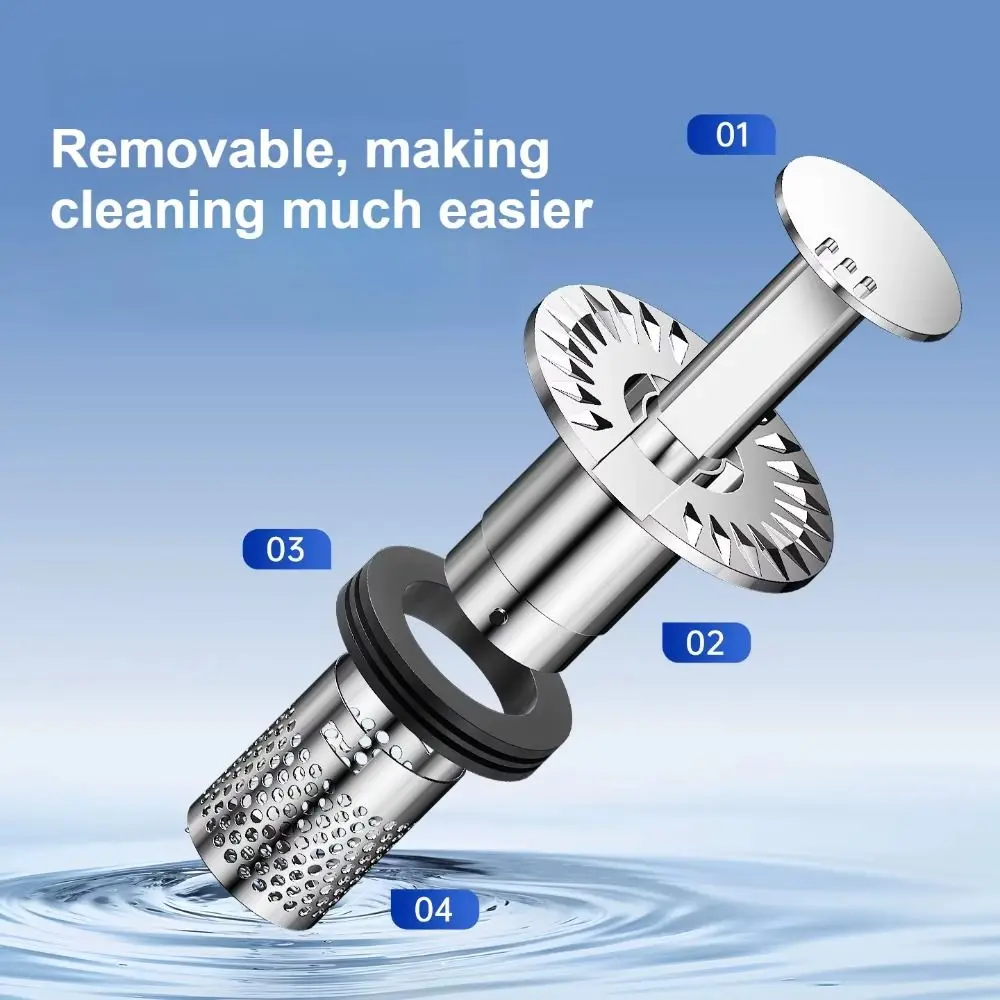 

304 Stainless Steel Sink Filter Embedded Filter Basket Detachable Design Floor Drain Universal Drainage Anti-odor Drain Filter