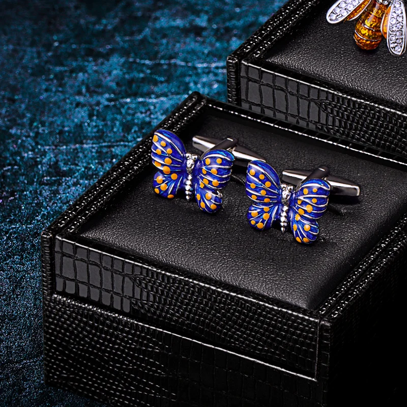 

KFLK cuff links for men's shirts cufflinks animal butterfly cbutton high quality brand buttons fashion wedding guests