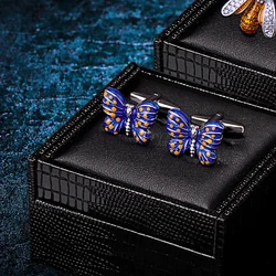 KFLK cuff links for men's shirts cufflinks animal butterfly cbutton high quality brand buttons fashion wedding guests