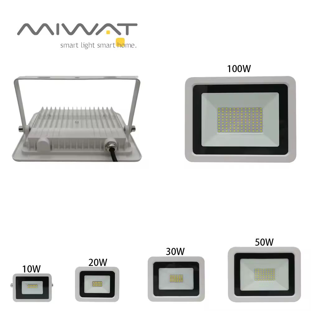 Luz de inundación LED blanca 10W 20W 30W 50W 100W IP68 impermeable proyector de jardín al aire libre iluminación proyector luces de inundación de pared