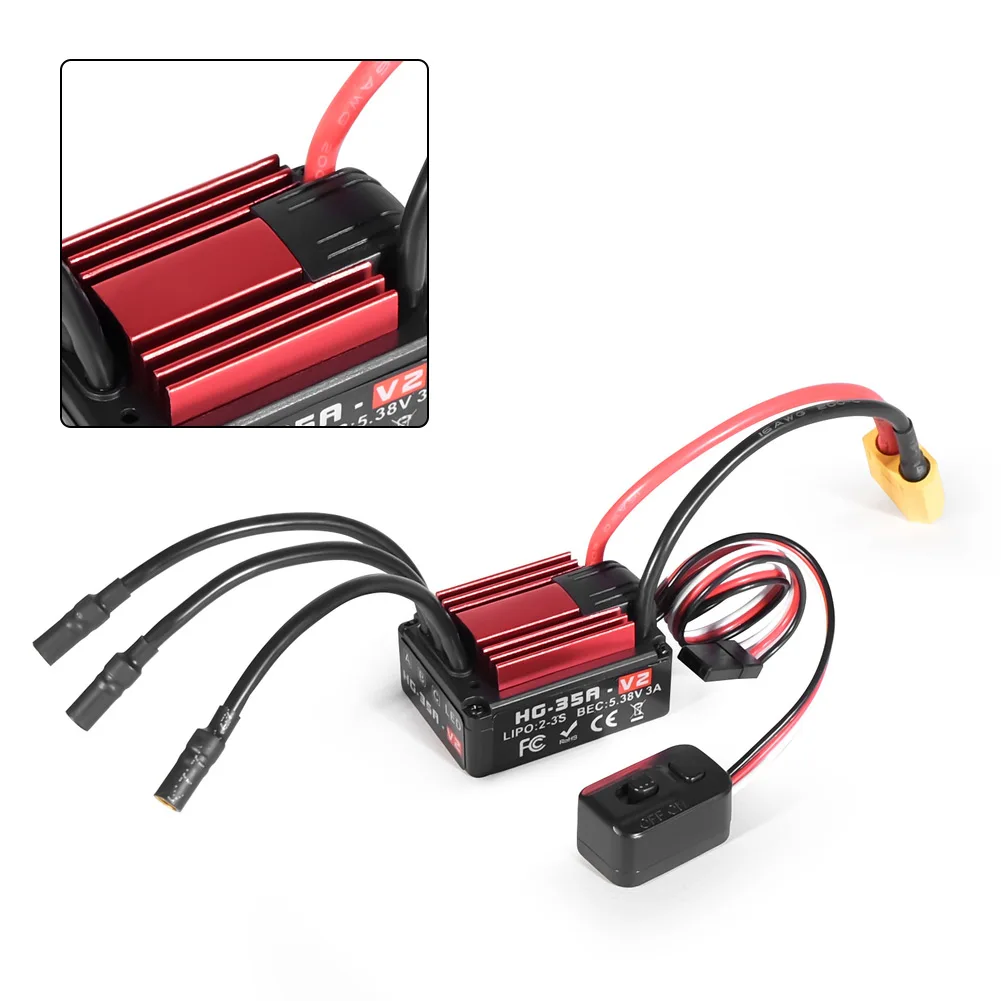 HG35A 35A Waterproof Sensorless Brushless ESC With External Programming Port And Multi Protection For 1:18 RC Cars And Buggies