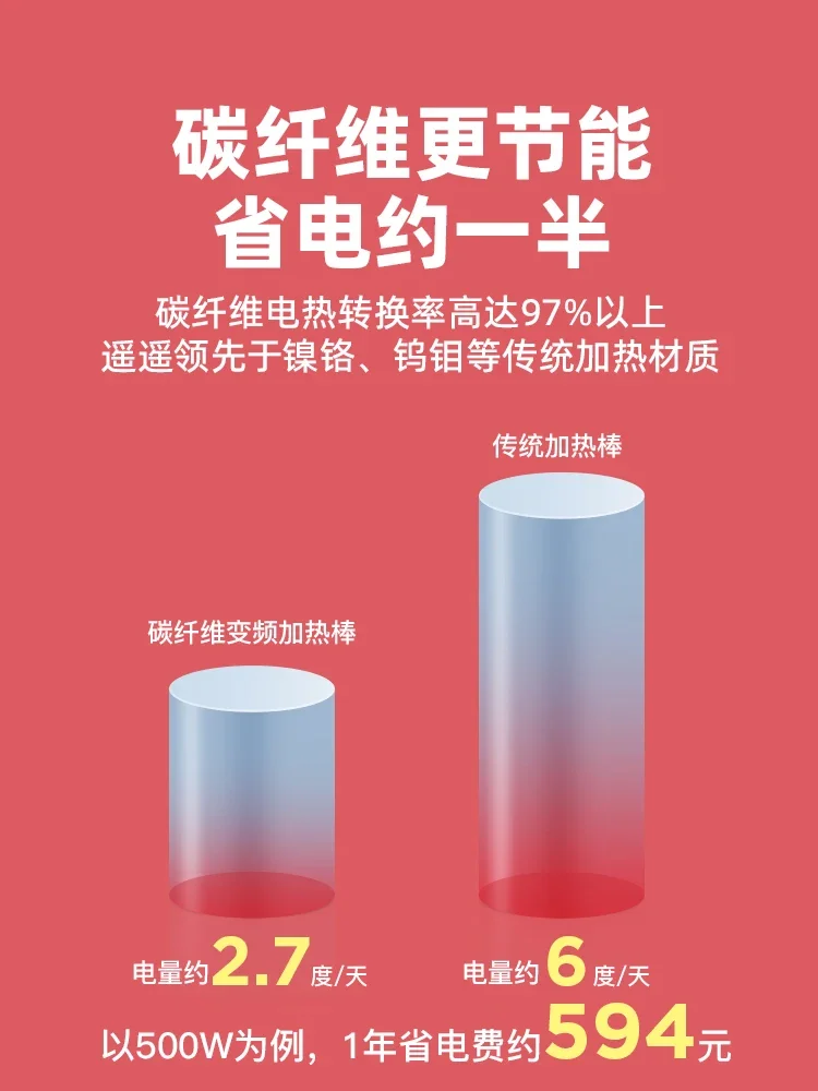 Fish tank automatic thermostat variable frequency heating rod aquarium heater power saving heater