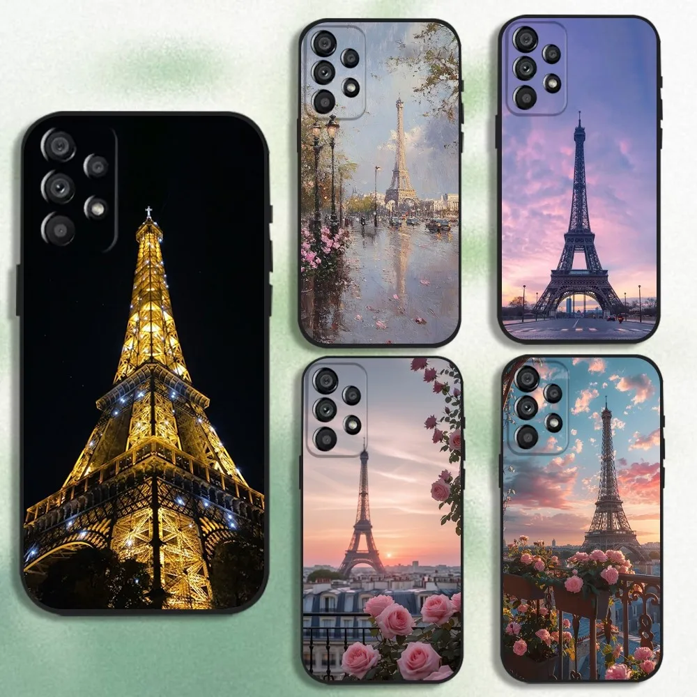 

Paris Eiffel Tower Phone Case For Samsung Galaxy A20,A21s,A22,A31,A32,A52,A53,A72,73,A80 Soft Black Cover