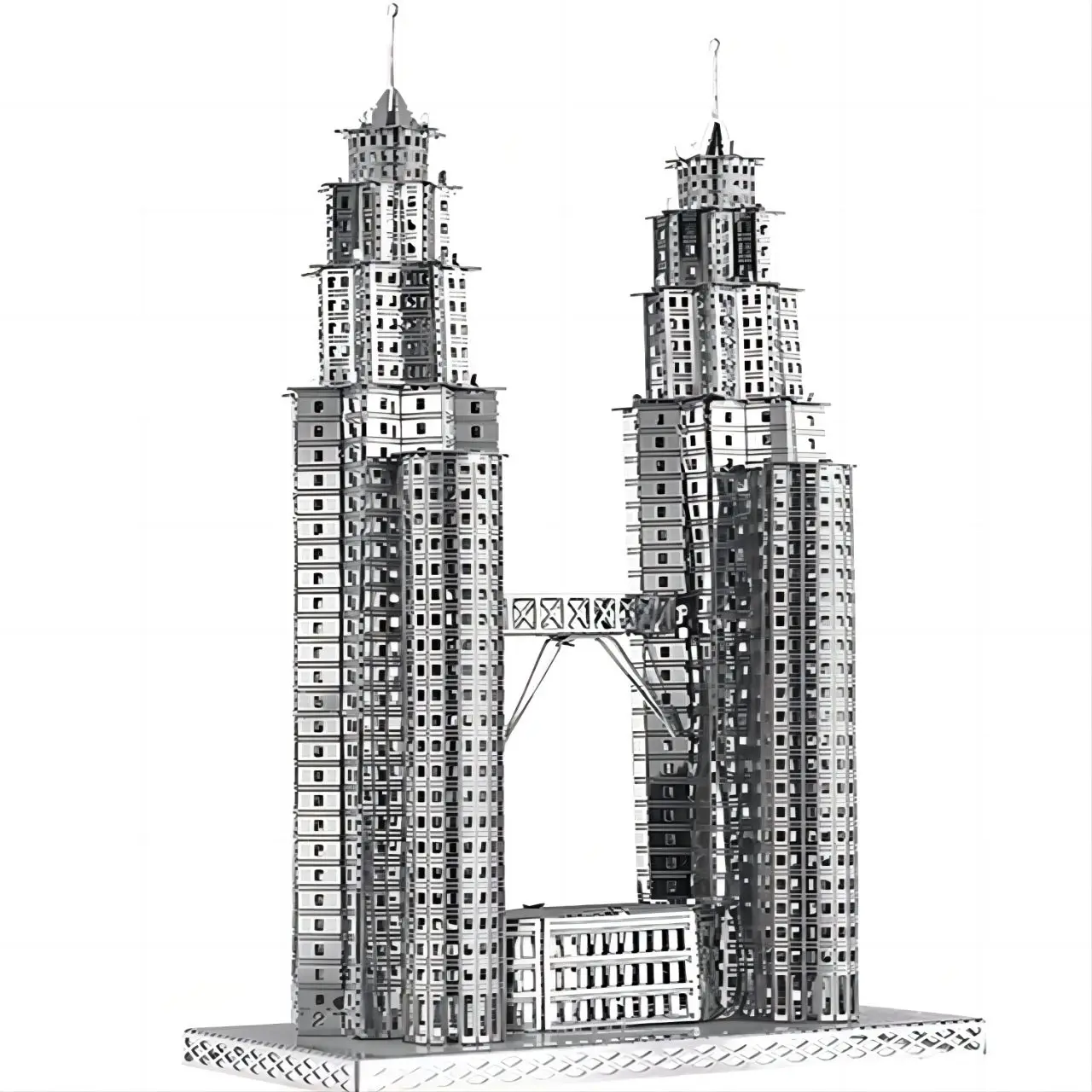 dubbele toren 3D metalen puzzelmodelsets DIY lasergesneden puzzels puzzelspeelgoed voor kinderen