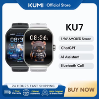 Smart watche KUMI KU7 1.96-inch Amoled Screen IP68 Waterproof Bluetooth Call Health Heart rate Monitoring SOS 100+Sport Modes