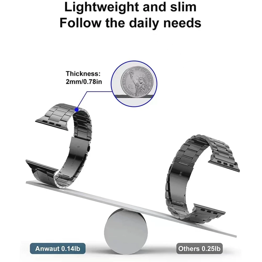 Metal Strap for Apple Watch Band Ultra 2 49mm 46mm 42mm 45mm 41mm 44mm 40mm Bracelet Belt iWatch Series 10 9 8 7 6 5 4 SE 3 Band