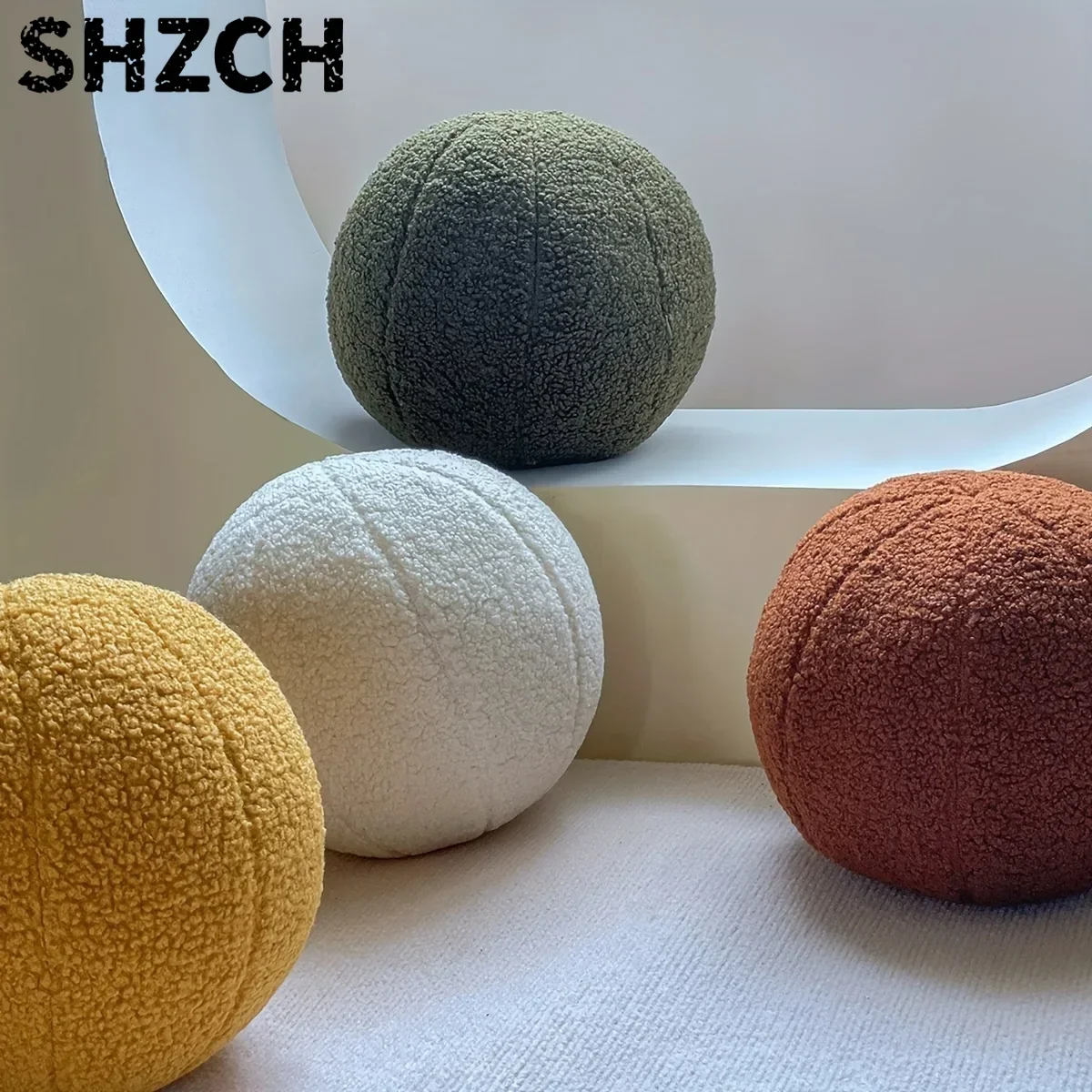 1pc Nordic style Spherical Throw Pillow Soft Cushion withZipper Closure, Fade Resistant,Cotton Filling,Home Decor Festival gifts