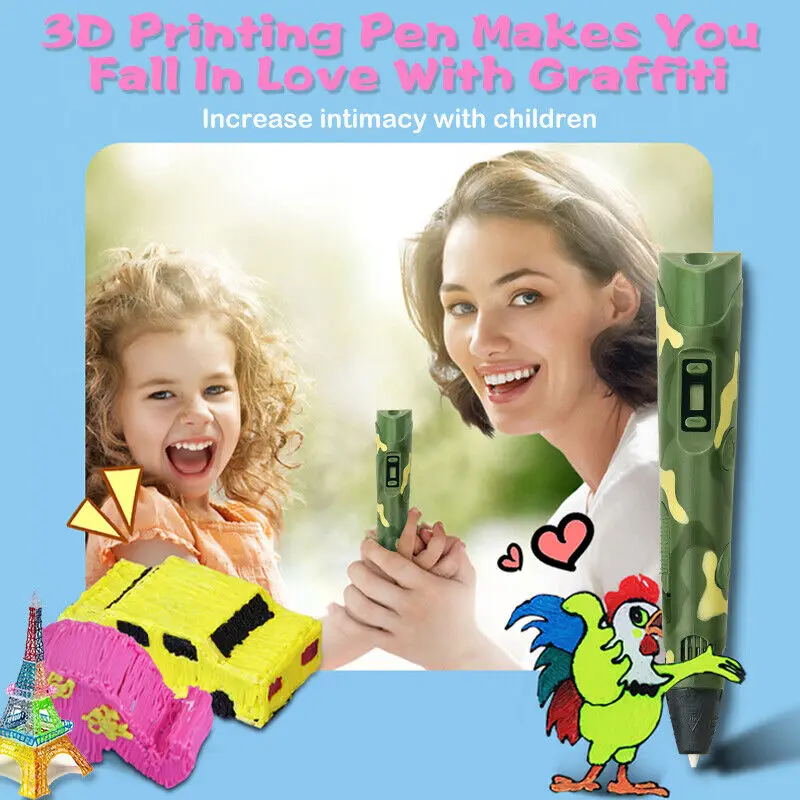 3D Pen for Kids DIY Drawing Pens 3 Speed Adjustable With LCD Screen Compatible PLA Filament Children Toys Girls and Boys Gifts