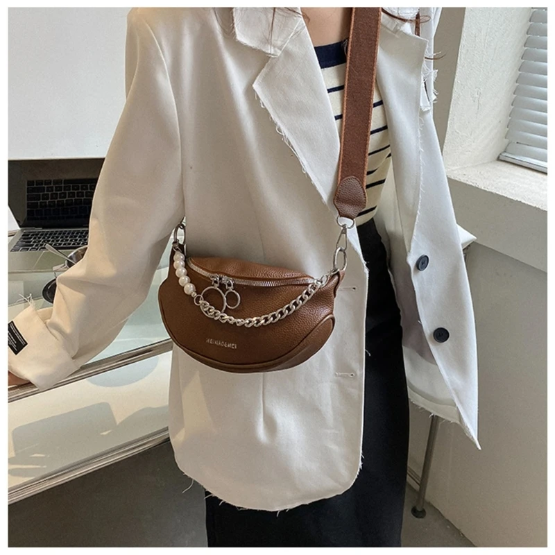 Women Chain Messenger Bag Trend Crossbody Bag Korean Style Shoulder Bag Simple Phone Bag PU Leather Change Purse