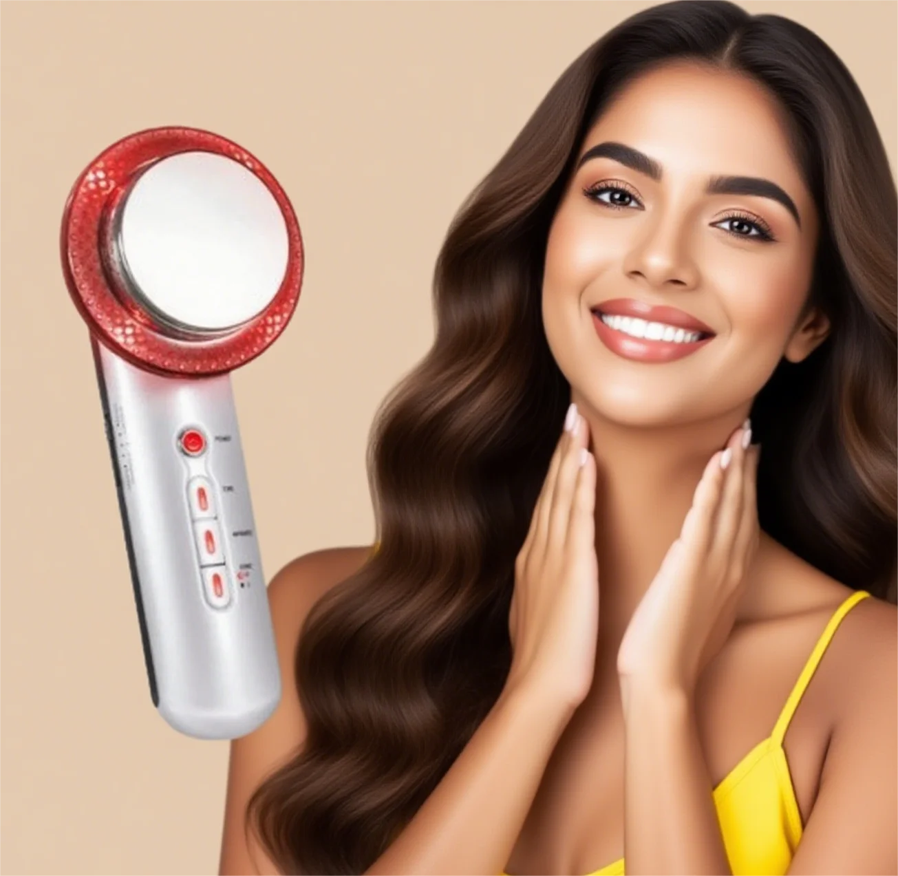 

Professional Ultrasound & EMS Facial Device - Microcurrent Lifting Massager for Face Contouring & Skin Tightening