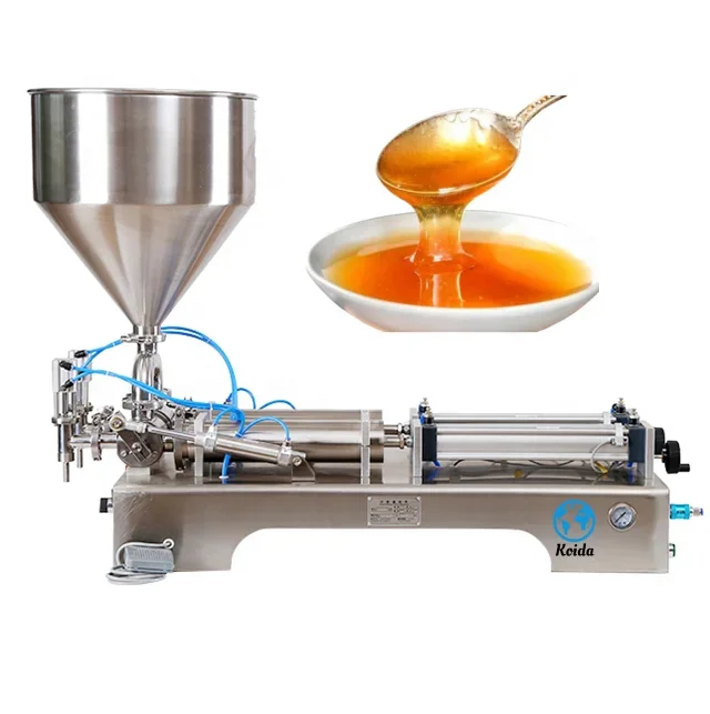 Double Head Bottle Liquid Water Cosmetic Cream Chocolate Cosmetics Lipstick Ketchup Paste Piston Pump Pneumatic Filling Machine