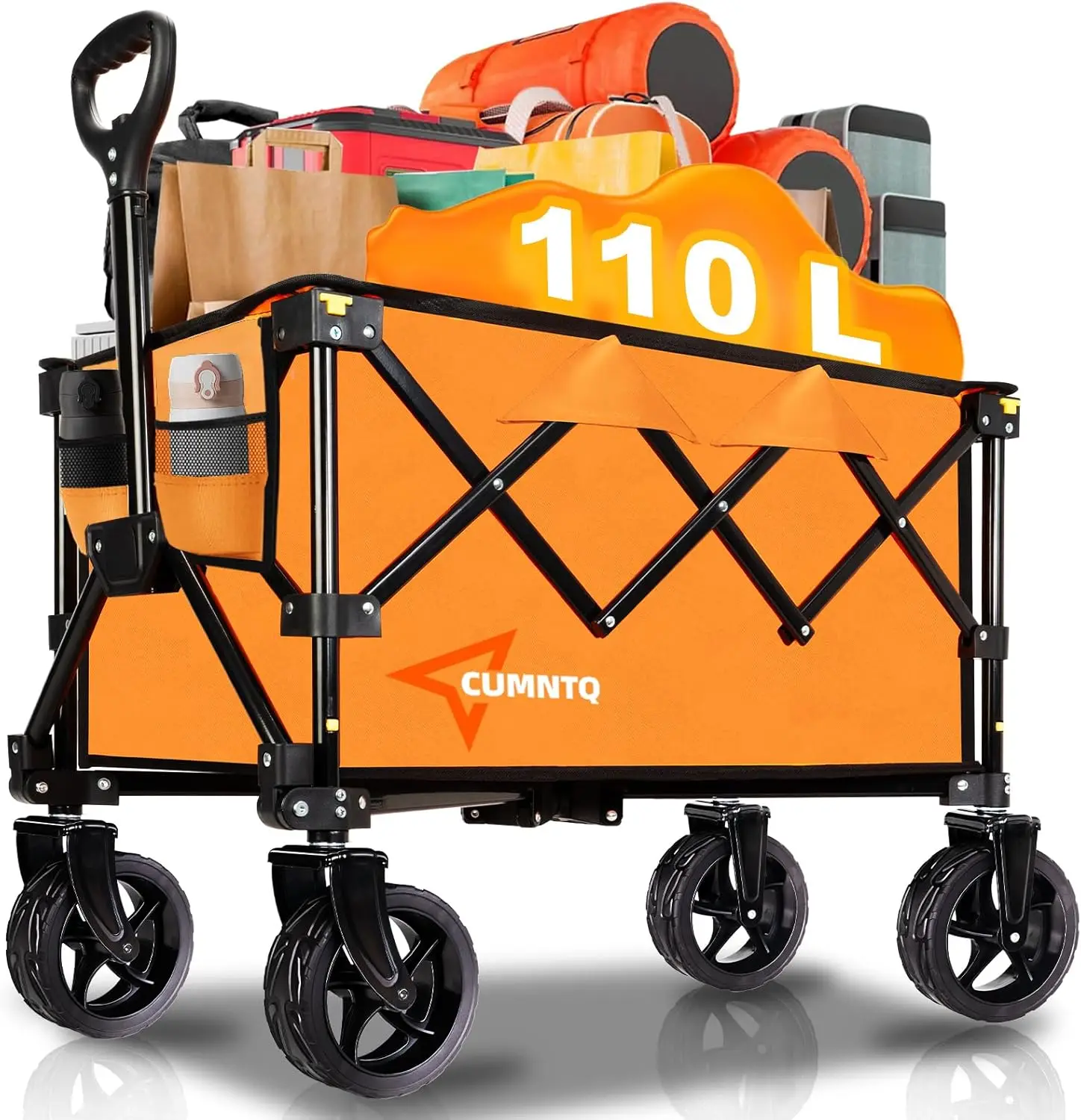 

Collapsible Wagon Cart with Wheels Heavy DutyFoldable Wagon Cart with 230lbs Weight Capacity UtilityBeach Wagons Portable for Ou