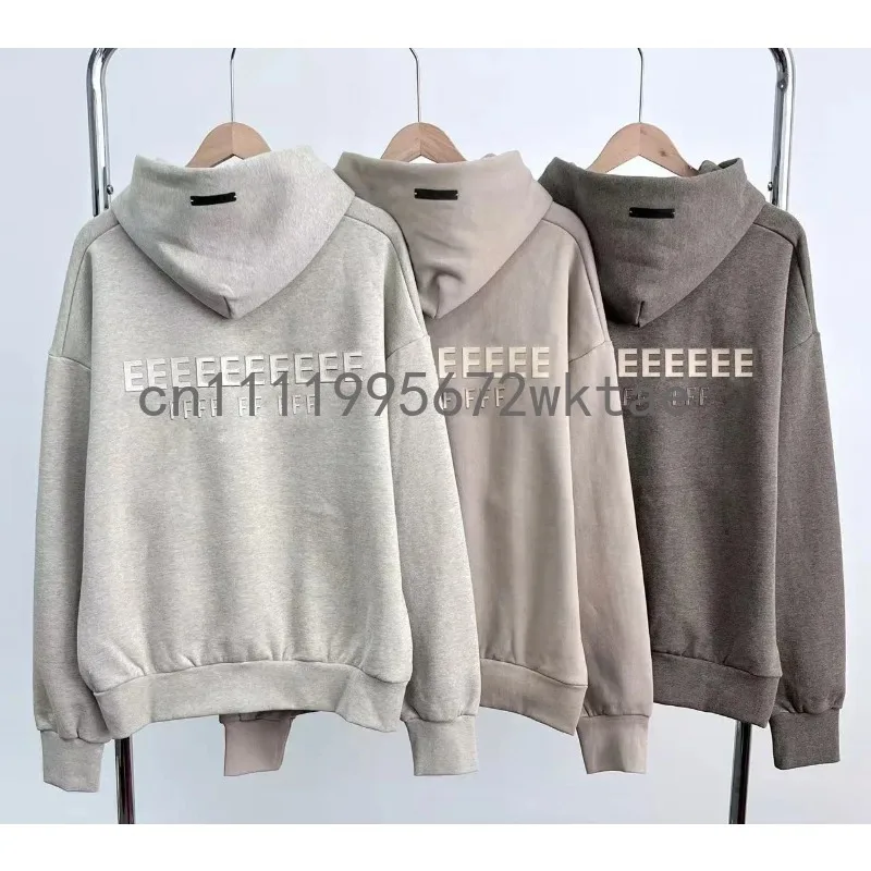 

Season 9 Men's Oversized Hoodies Two-pieces Sets Brand Design Metallic Texture Silicone Letter Hoodie Couple Sports Tracksuits