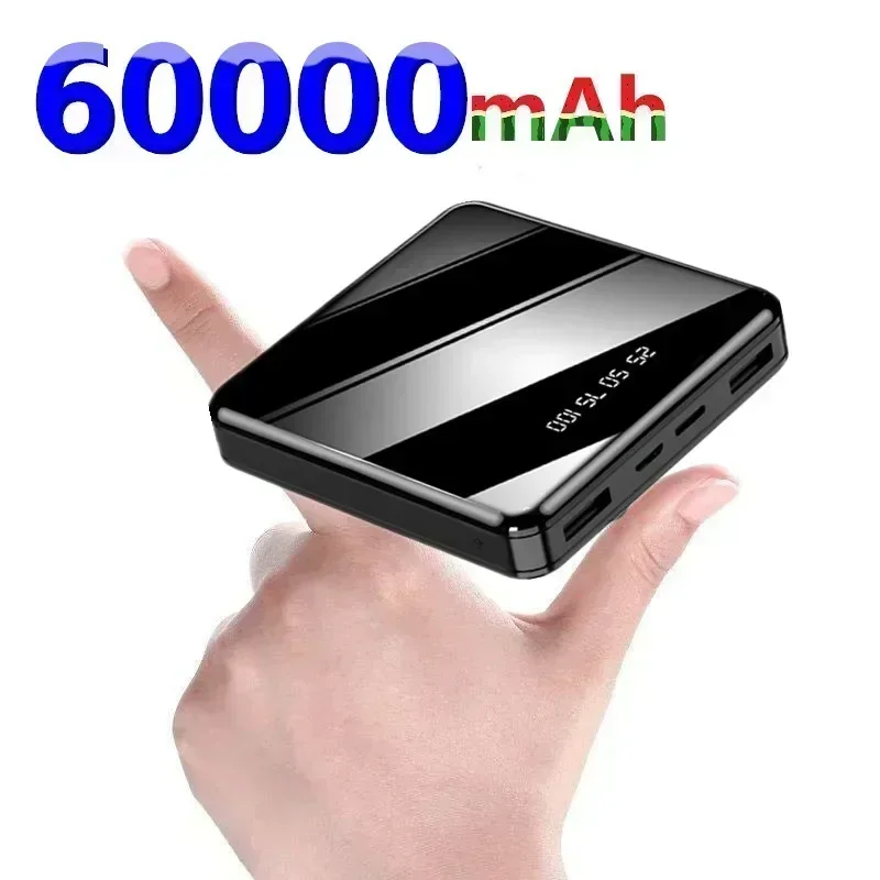 Mini 60000mAh Portable Power Bank 2 USB LCD Digital Display Fast Charging External Battery Powerbank For iPhone Xiaomi Huawei